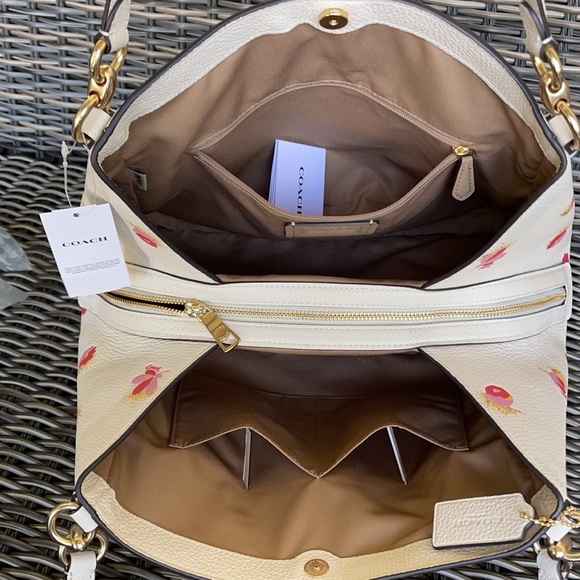 Coach Hallie Shoulder Bag With Pop Floral Print - Picture 10 of 16